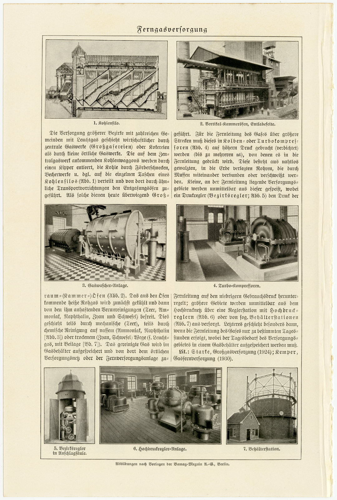 Fliessarbeit - Ferngasversorgung ca 1933 historische Bildtafel Autotypie