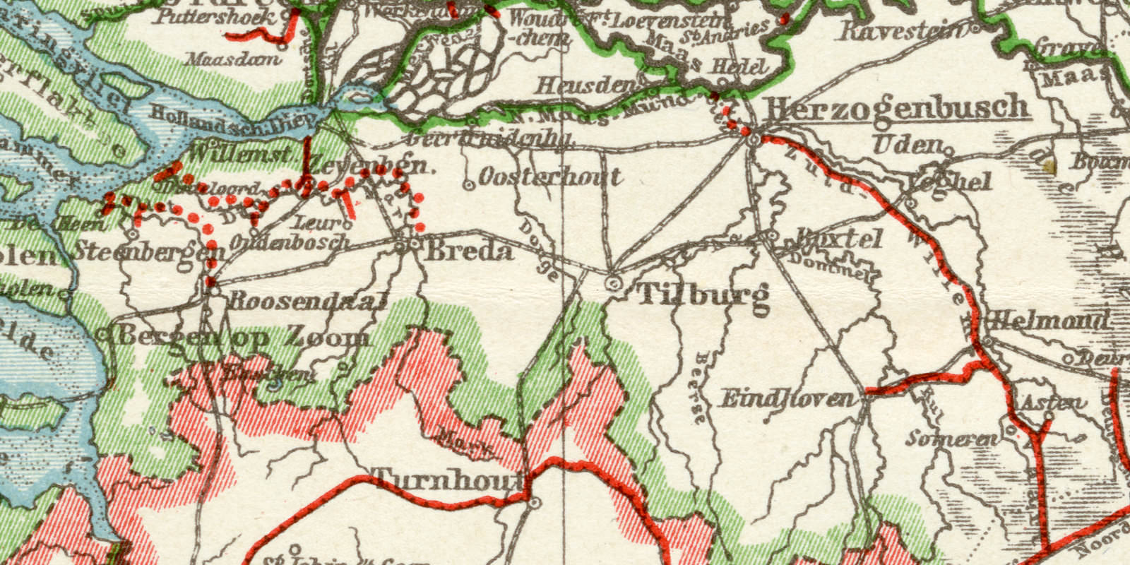 Die Schiffahrtsstrassen in Belgien und den Niederlanden historische Landkarte Lithographie ca 1907