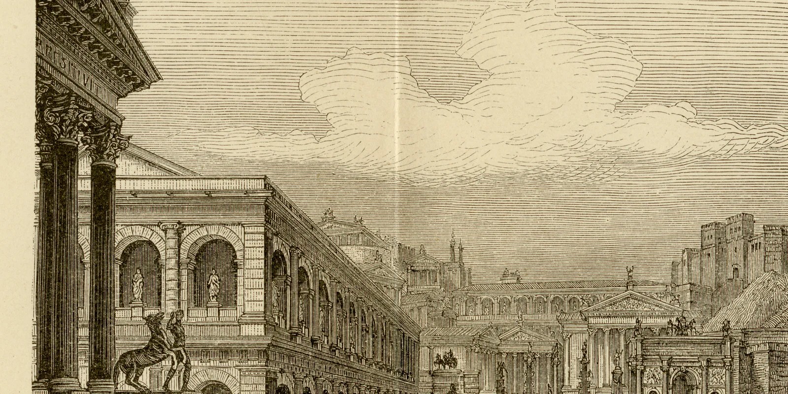 Das alte Rom ca 1886 historische Grafik Holzstich