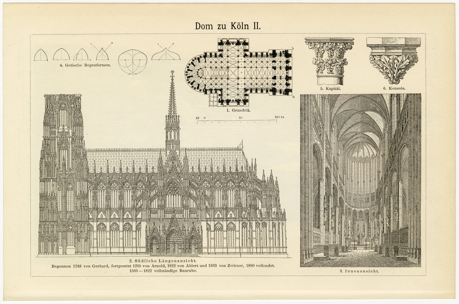 Dom zu Köln I Westfassade ca 1897 historische Bildtafel Holzstich
