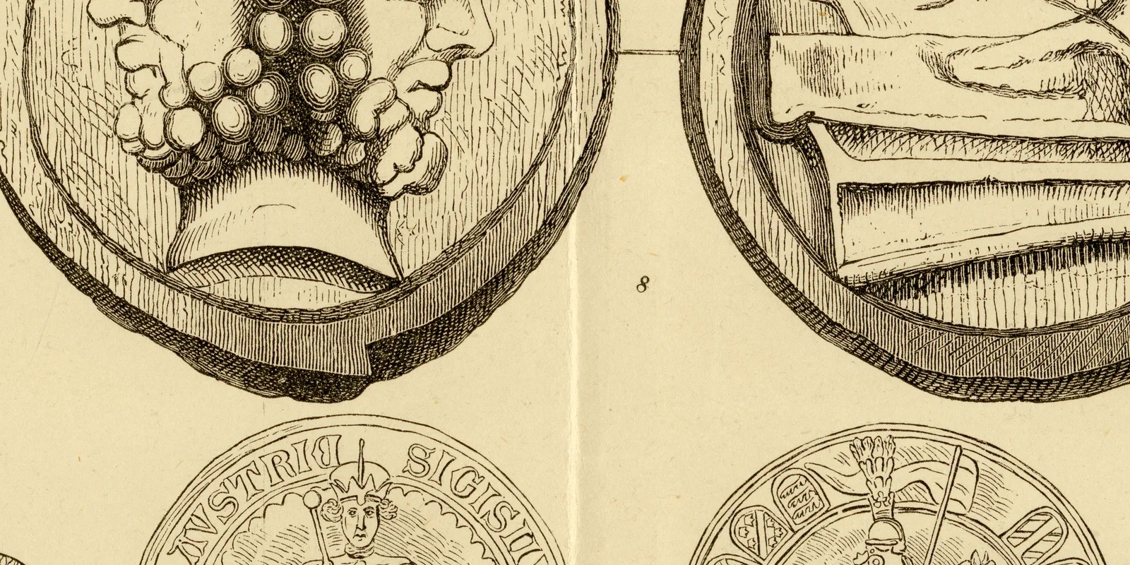 Münzen ca 1885 historische Grafik Holzstich