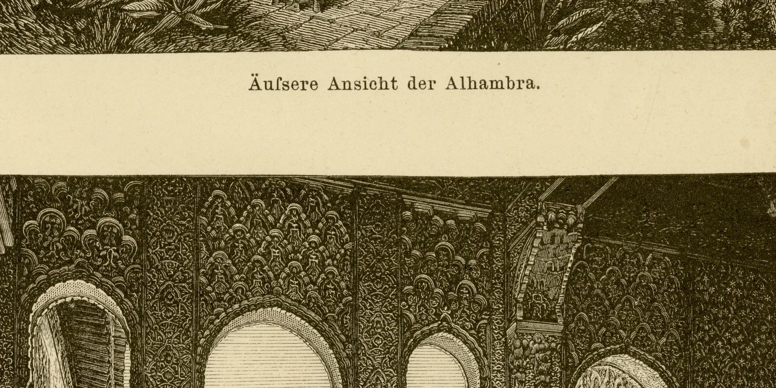 Alhambra ca 1882 historische Grafik Holzstich