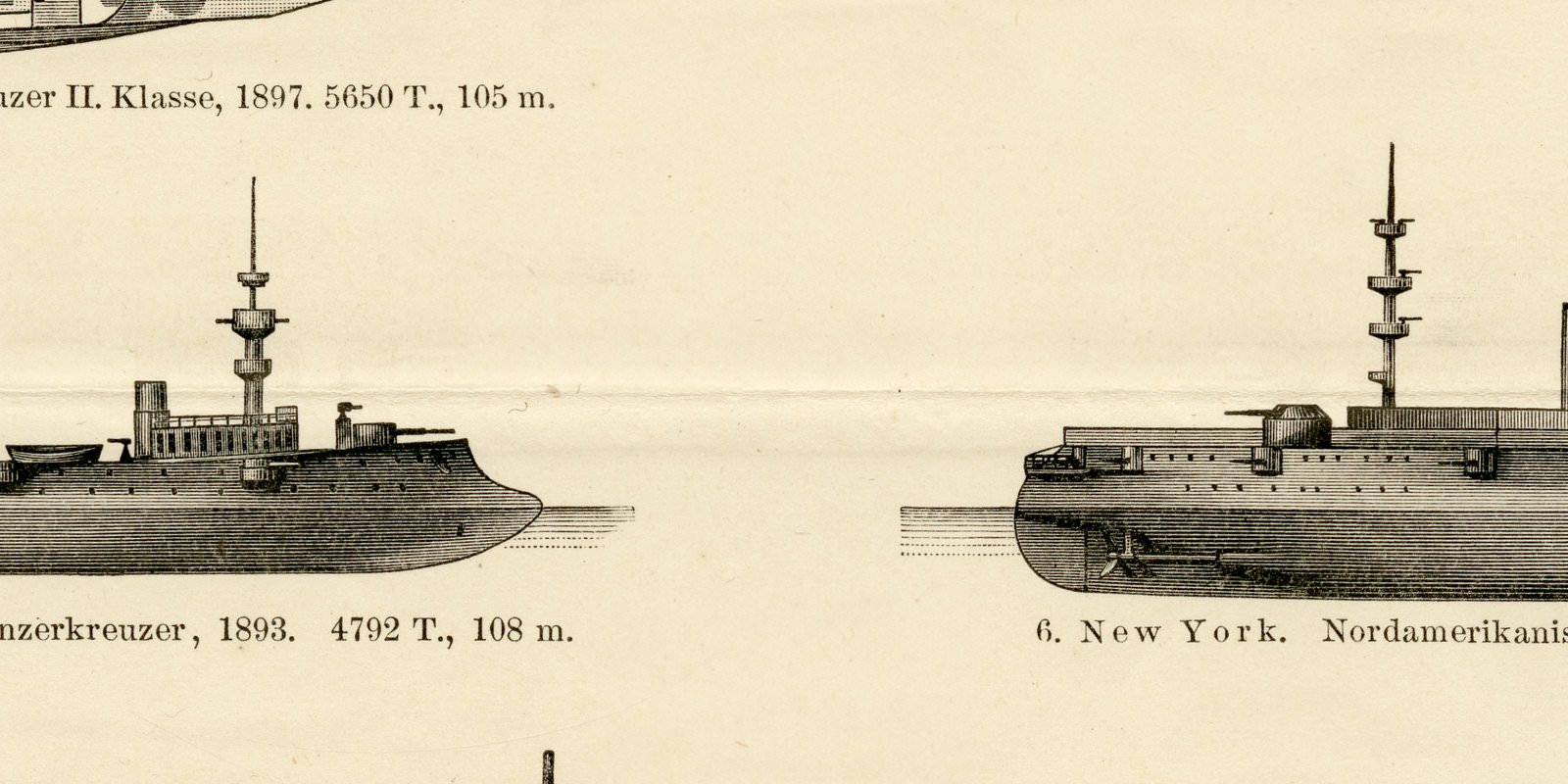 Kreuzer ca 1898 historische Bildtafel Holzstich