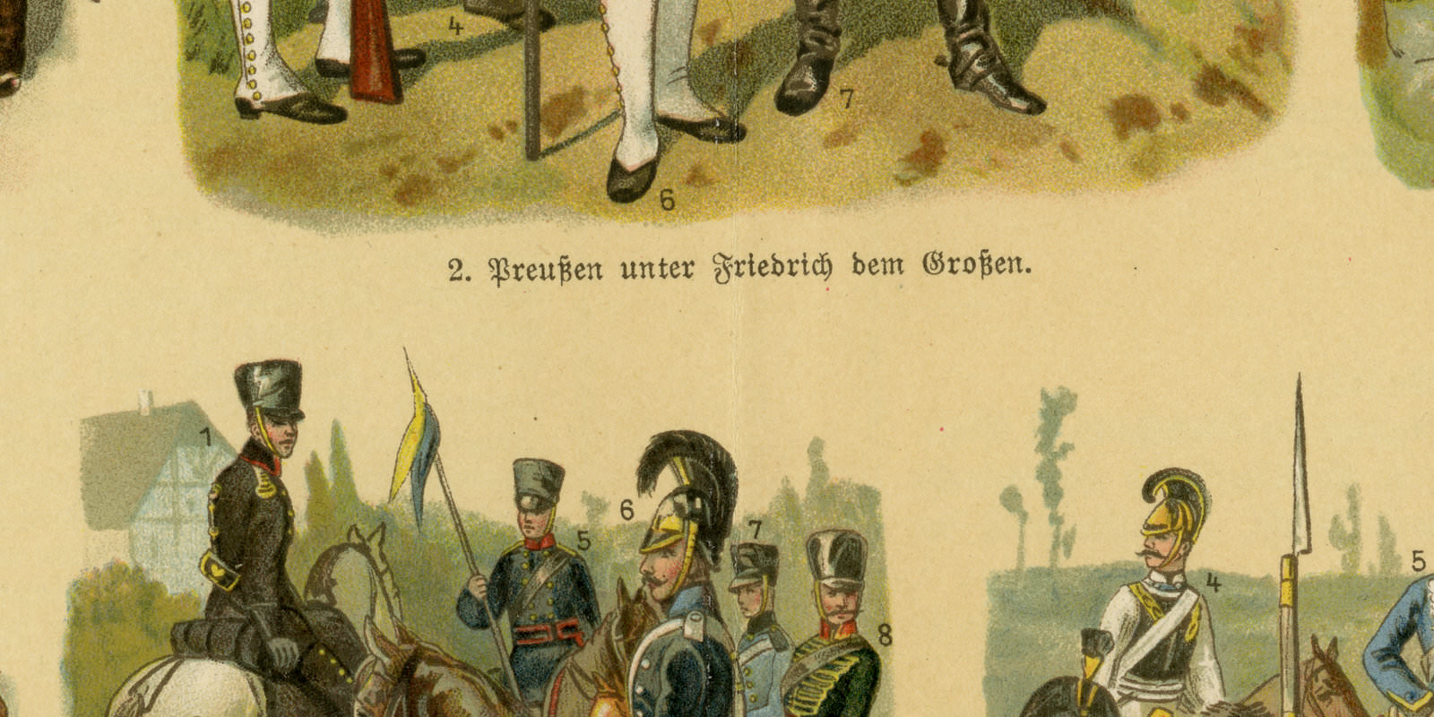 Uniformen I ca 1930 historische Grafik Chromolithographie