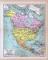 Nord-Amerika Landkarte Politische &Uuml;bersicht ca. 1885 Original der Zeit