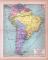 Süd-Amerika Landkarte Politische Übersicht ca. 1885 Original der Zeit