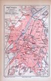 Brüssel Stadtkarte ca. 1885 Original der Zeit