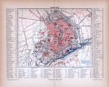 Erfurt Stadtplan ca. 1885 Original der Zeit