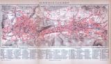 Elberfeld und Barmen Stadtplan ca. 1885 Original der Zeit