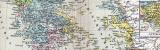 Alt-Griechenland Landkarte Hellenische Volksst&auml;mme ca. 1885 Original der Zeit
