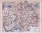 Farbige Lithographie einer Landkarte von Hessen Nassau aus 1885 im Maßstab 1 zu 850.000.