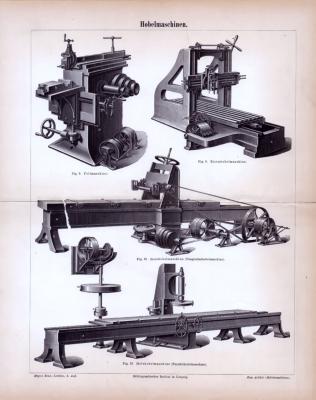 Hobelmaschinen ca. 1885 Original der Zeit