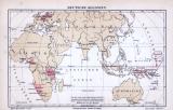 Illustration von einer Weltkarte aus 1885, zeigt...