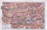 Farbige Landkarte von Kärnten aus 1885 im Maßstab 1 zu...