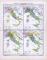 4 farbig illustrierte Landkarten zur Geschichte Italiens aus 1885.