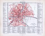 Farbig illustrierter Stadtplan von Königsberg aus...