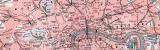 London Stadtplan ca. 1885 Original der Zeit