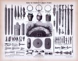 Stich aus 1885 zeigt Waffen und Kulturobjekte aus der...