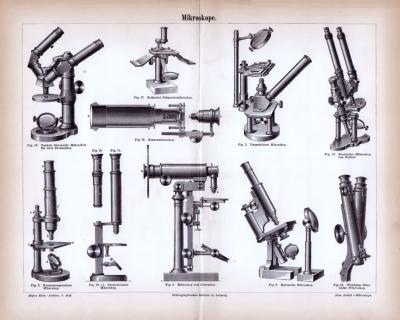 Mikroskope ca. 1885 Original der Zeit