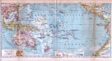 Farbig illustrierte Landkarte von Ozeanien aus 1885.