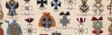 Chromolithographie aus 1885 zeigt 33 verschiedene Orden...