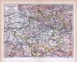 Farbig illustrierte Landkarte von Österreich oberhalb der...