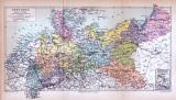 Farbig illustrierte Landkarte von Preussen aus dem Jahr...