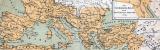 Römisches Weltreich Landkarte Mitte 2. Jahrhundert n. Chr.  ca. 1885 Original der Zeit
