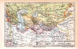 Russisches Reich Karten zur Geschichte + Russische Eroberungen in Zentral-Asien ca. 1885 Original der Zeit