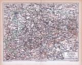 Farbige Lithographie einer Landkarte des Königreich...