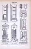 Technische Abhandlung mit Stichen aus 1885 zum Thema Zimmeröfen.