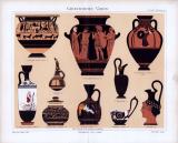Chromolithographie aus 1885 zeigt verschiedene Vasen aus...
