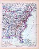 Farbige Lithographie einer Landkarte des östlichen...