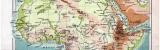 Topografische Karte von Afrika um ca 1893. Fluss- und...