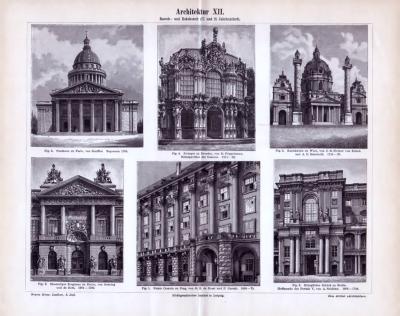Architektur XII. ca. 1893 Original der Zeit