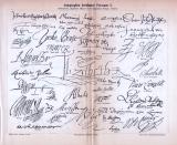 Druck von 1893 mit den unterschriften berühmter Pesönlichkeiten. Hier abgebildet sind die Autographen von Reformatoren, Engländern, Gelehrte, Fürsten, Staatsmännern, Feldherren, etc..