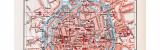 Farbig illustrierter Stadtplan von Braunschweig aus dem...