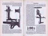 Abhandlung zum Thema Bohrmaschinen aus 1893. Verschiedene Abbildungen zeigen Bohrmaschinentypen und deren technischen Aufbau.