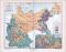 Farbig lithographierte Landkarte Deutschlands aus dem Jahre 1893 zur Verteilung der Konfessionen. Maßstab 1 zu 4.000.000.