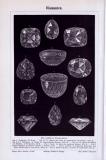 Stich von 1893 zum Thema Diamanten. Die 12 größten Diamanten der Welt sind abgebildet.