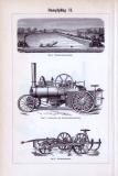Dampfpflug I. + II. ca. 1893 Original der Zeit
