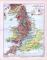 Farbige Illustration einer geologischen Landkarte von England und Wales aus 1893. Maßstab 1 zu 2.500.000.
