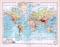 Farbig illustrierte Weltkarte aus dem Jahr 1893. Erdkarte in Mercators Projektion im Maßstab 1 zu 150 Millionen.