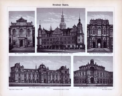 Dresdener Bauten ca. 1893 Original der Zeit