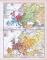 Farbig illustrierte Landkarten von Europa zur Bevölkerungsdichte und Sprachenverteilung aus 1893.