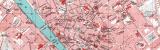 Farbig illustrierter Stadtplan von Florenz aus dem jahr...