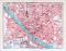 Farbig illustrierter Stadtplan von Florenz aus dem jahr 1893 im maßstab 1 zu 10.800.