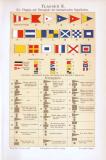 Chromolithographie aus 1893 zeigt Flaggen und Fernsignale...