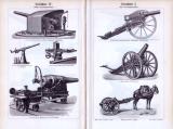 Stich aus 1893 mit Abbildungen von Geschützen.