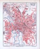 Farbig litographierter Stadtplan von Hannover aus 1893 im Maßstab 1 zu  25.000.